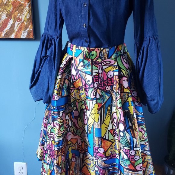 Hesperus Abstract Art Skirt Size Large - Picture 5 of 10